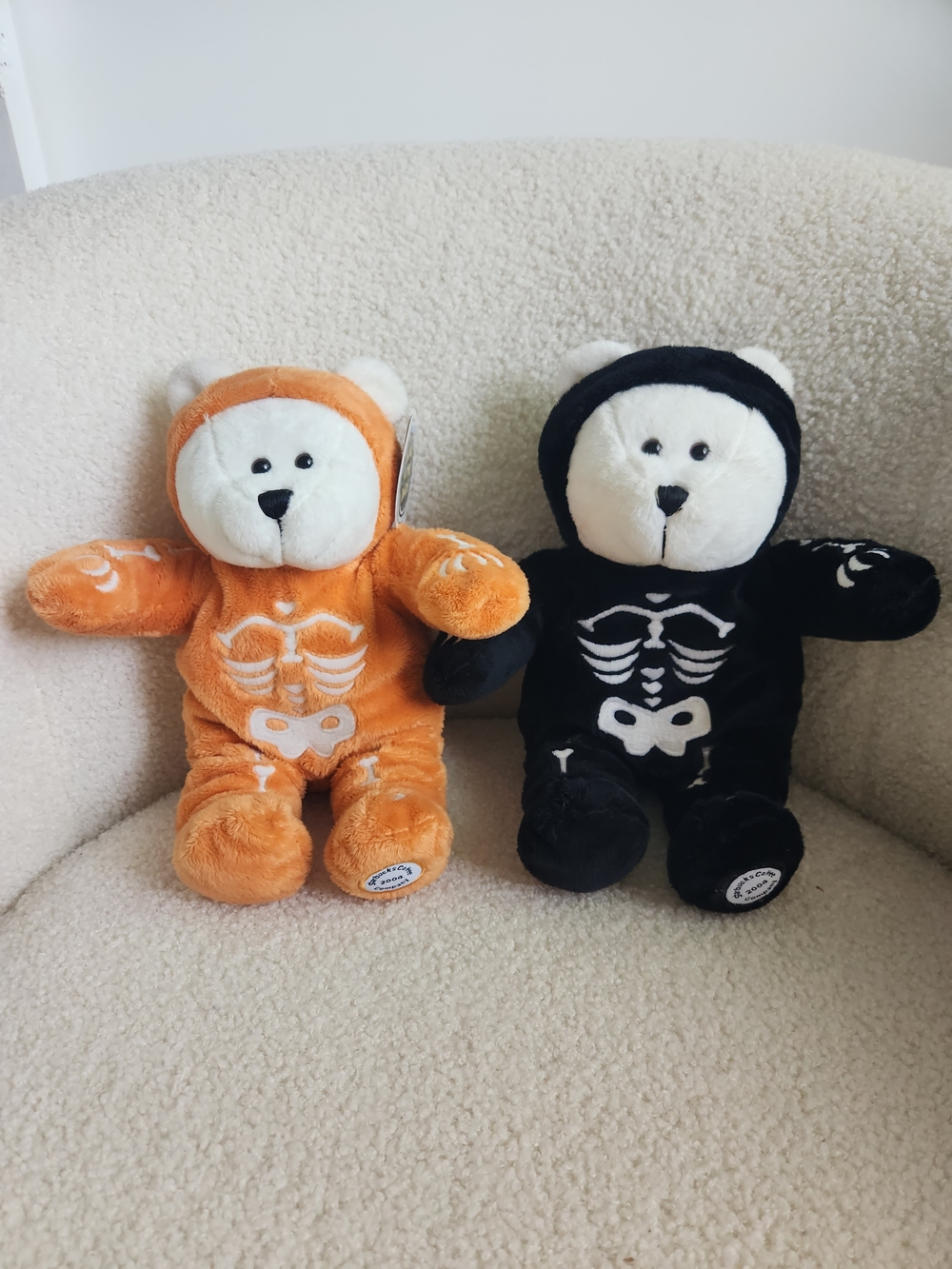 Starbucks Bearista: 2004 35th Edition Black & Orange Skeleton-Glows in the Dark